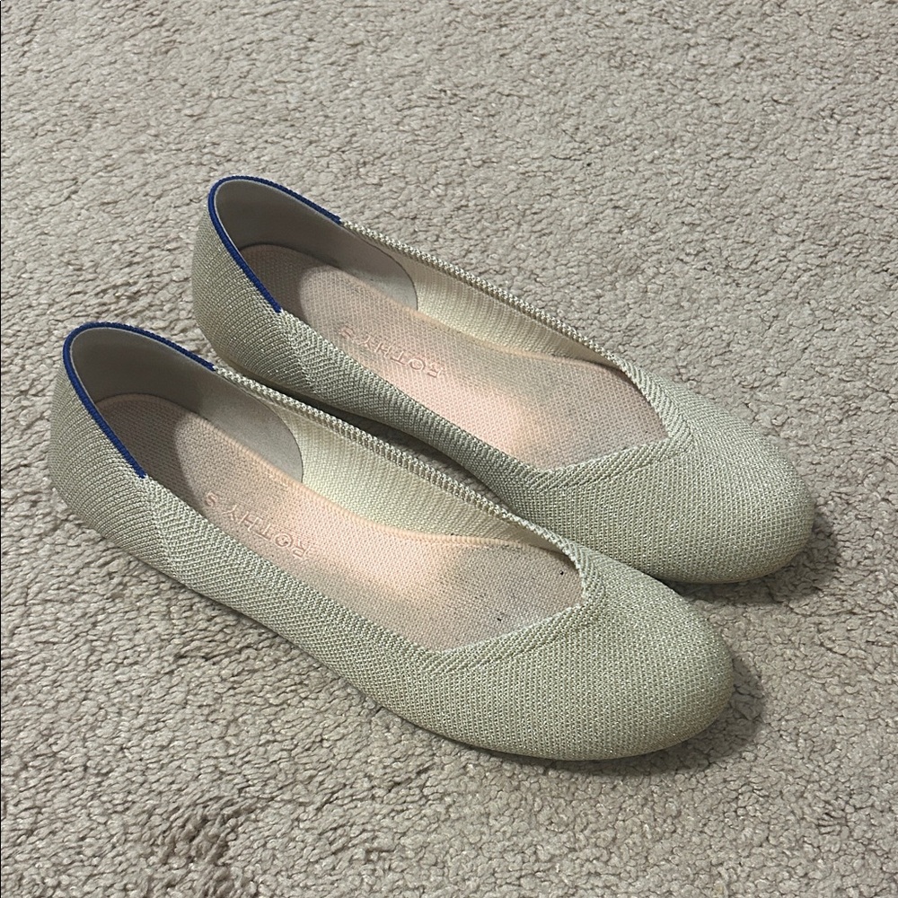 Rothy’s the flat-light gold metallic